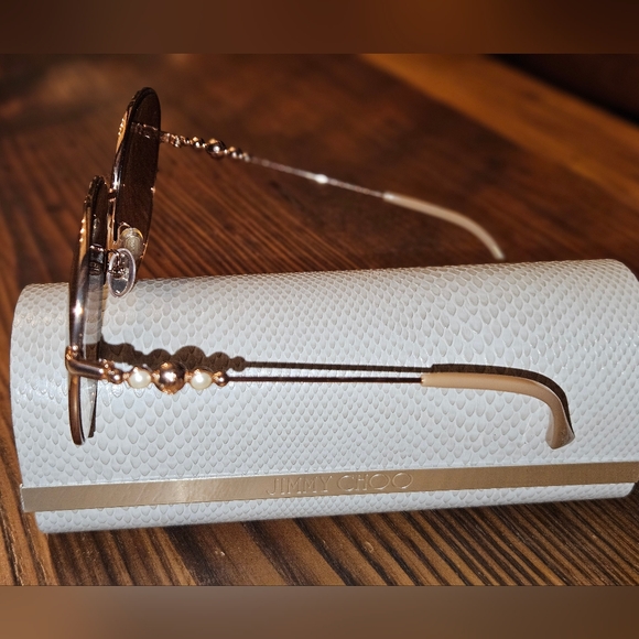 JIMMY CHOO Birdie Womens Sunglasses Gold Size 60 - Picture 5 of 6